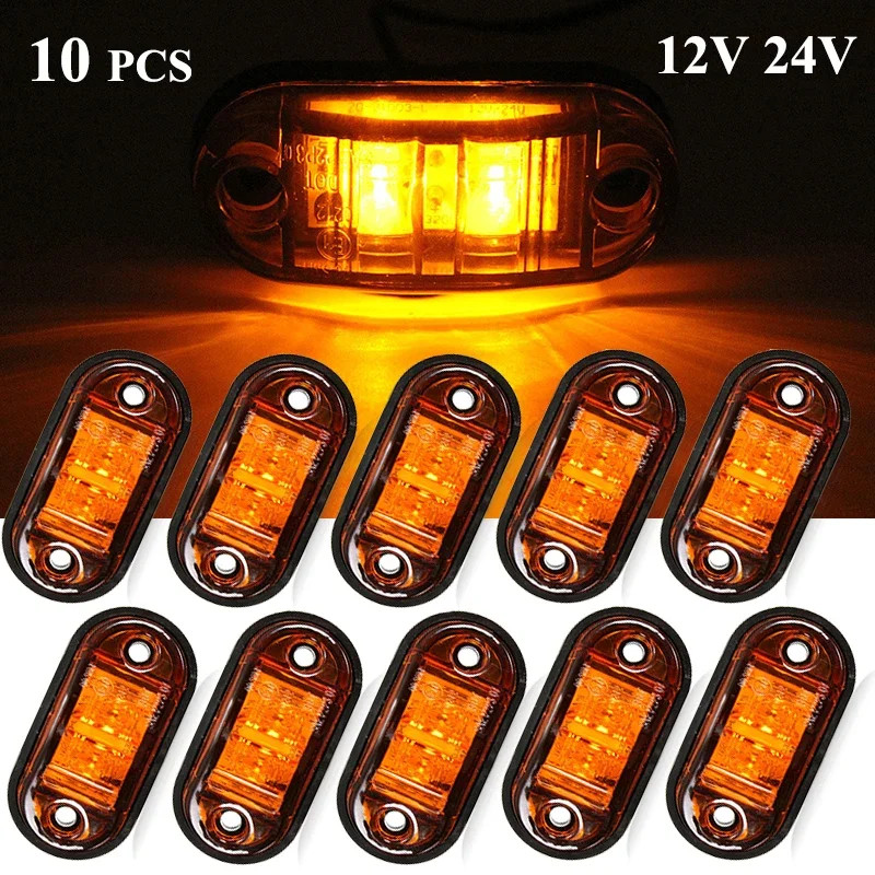 10pcs 12V 24V LED Side Marker Lights Parking lights Warning Tail Lamps Car Auto Lorry Trailer Light