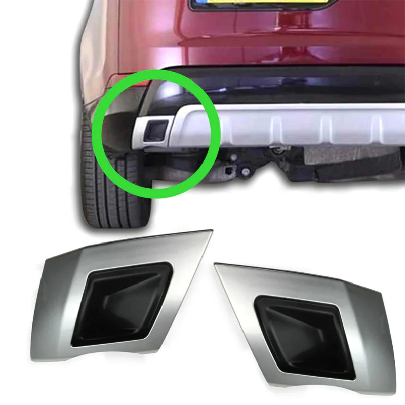 2Pcs Dynamic Style Rear Bumper Dummy Exhaust Trim For Land Rover Discovery 5 2017 2018 2019 2020  G