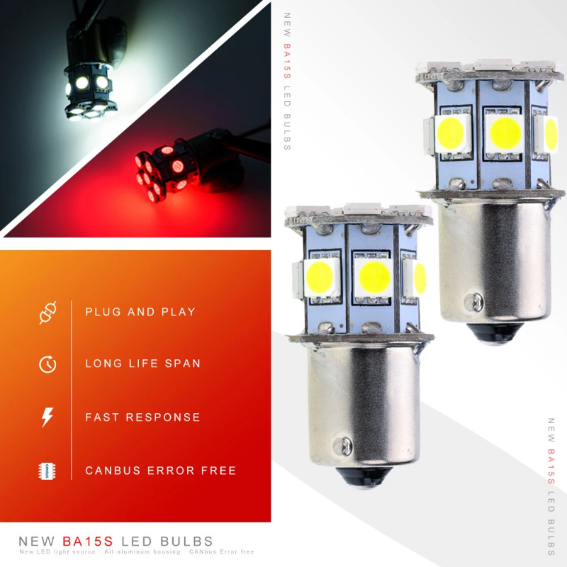 LED bulb 6V BA15S P21W 1156 Rear Turn Signal Light /DRL /brake light /3rd brake light Canbus red/wh