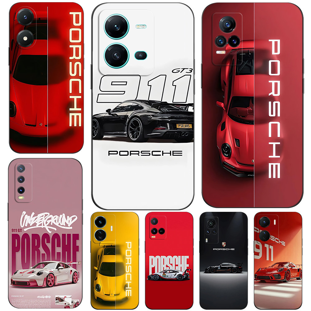 PORSCHE สําหรับVivo Y33S Y33T Y21E Y21G Y21S Y21A Y21 2021 T1X 4Gโทรศัพท์ปกหลังซิลิคอนสีดําTpu GT3 P