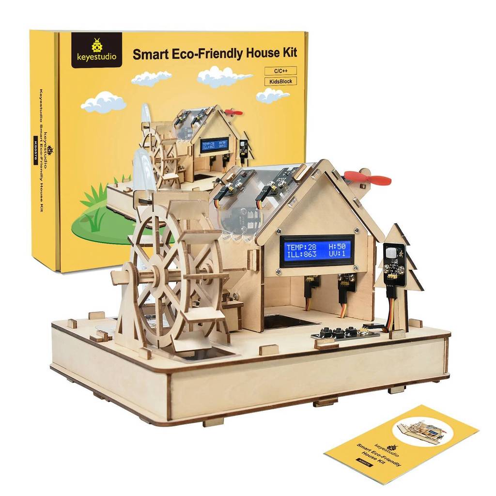 Keyestudio Smart House Kit สําหรับ Arduino พร้อมระบบล้อน้ํา C/C++ และ KidsBlock การเขียนโปรแกรมสําหร