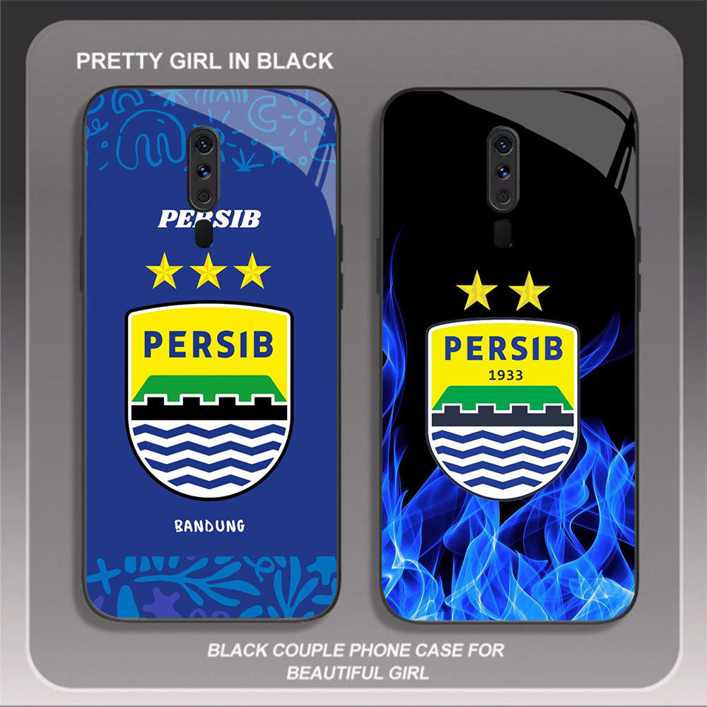 HK-2 AING PERSIB ฟุตบอล Club แก้วแก้วปลอกสําหรับ OPPO Reno A9X A9 A5 2F F11 2Z 2019 2020 Pro