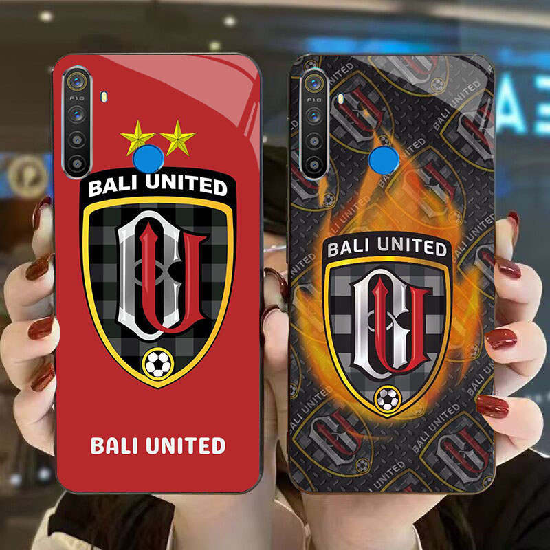 DK-64 อินโดนีเซีย FC Bali United Casing GLASS soft frame สีดํา OPPO Realme Narzo Reno F27 20 C65 3 5