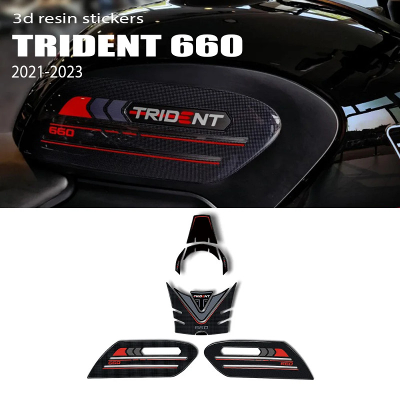 For Trident 660 Trident660 2023 Trident 660 Accessories 3D Gel Epoxy Sticker Kit 3D Motorcycle Tank