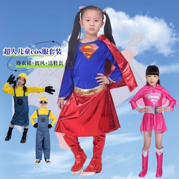 ชุดเครื่องแต่งกายคริสต์มาส Minions และ Superman สำหรับชาย หญิง และเด็ก