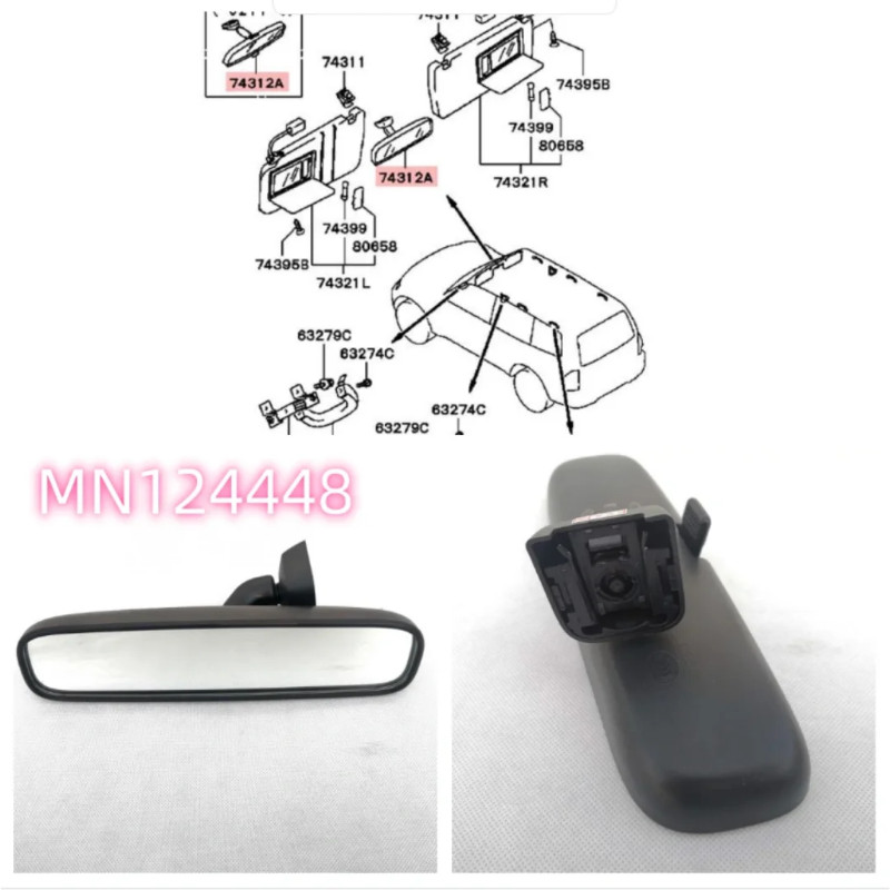 Indoor Mirror Fit For Outlander ASX GA2 CW4W CW5W CY4W Pajero V73W V93W V97W MN124448