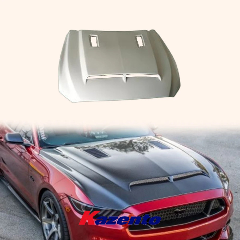 For Ford Mustang GT500 2015-2018 KZ Style FRP Unpaint Front Bumper Hood Bonnet