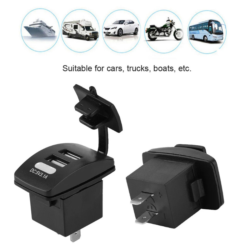 USB Car  Waterproof Car  Car USB  Waterproof Dual USB  Socket Power Outlet 3.1A for Car Boat Mobile