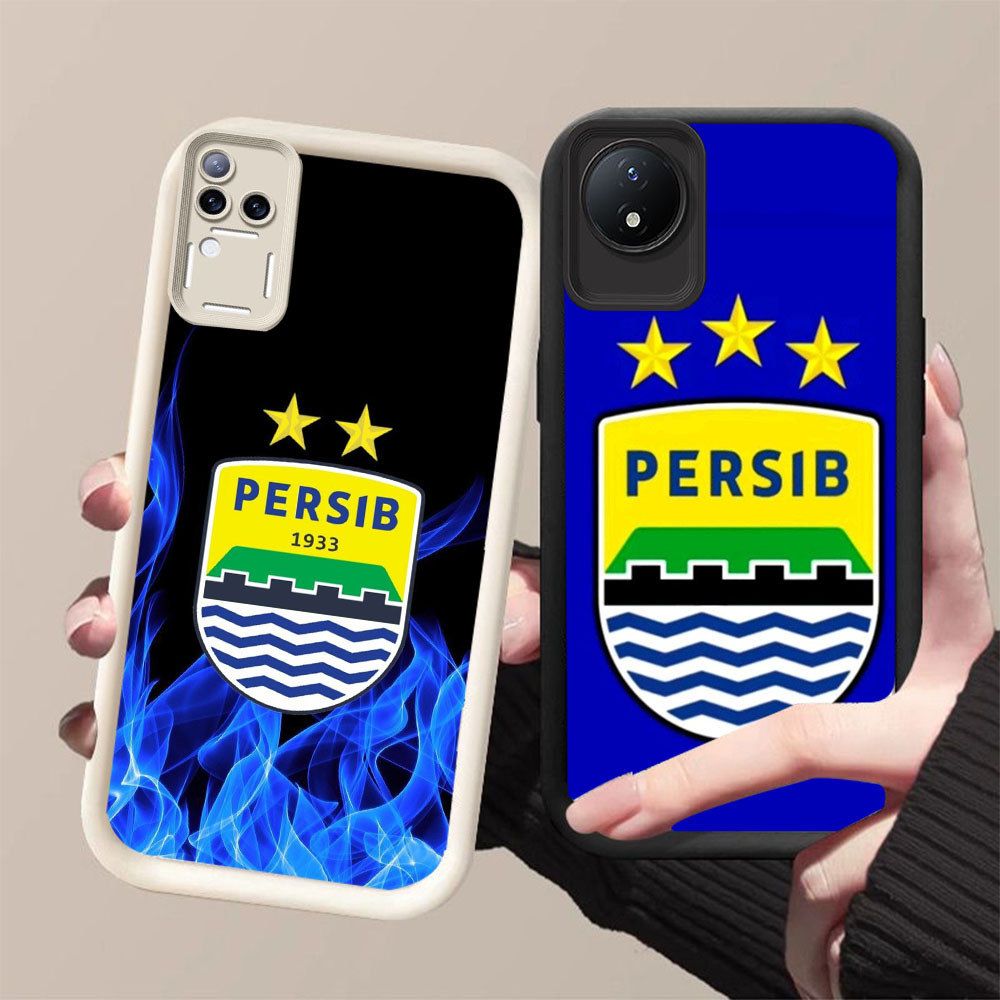 DJ-4 AING PERSIB ฟุตบอล club ปลอกซิลิโคนสีดําและสีขาวสําหรับ VIVO Y29 Y02a V50 V30E V30 T4 Y02 Y02t 