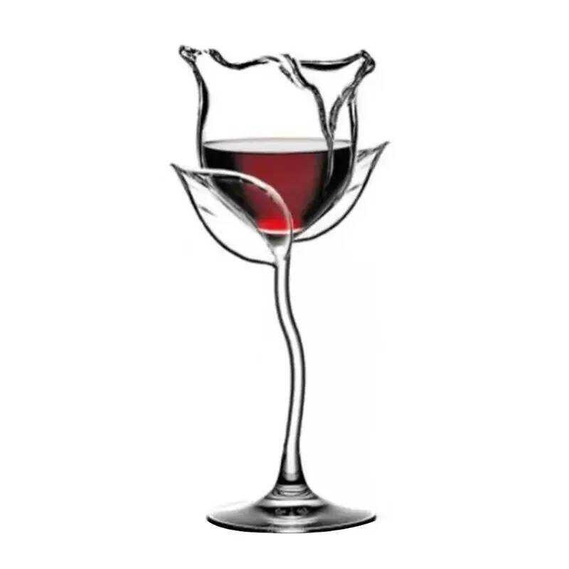 C Fancy Red Wine Goblet Wine Cocail Glasses 100Ml Rose Wer Shape Wine Glass Cocail Glass Cups