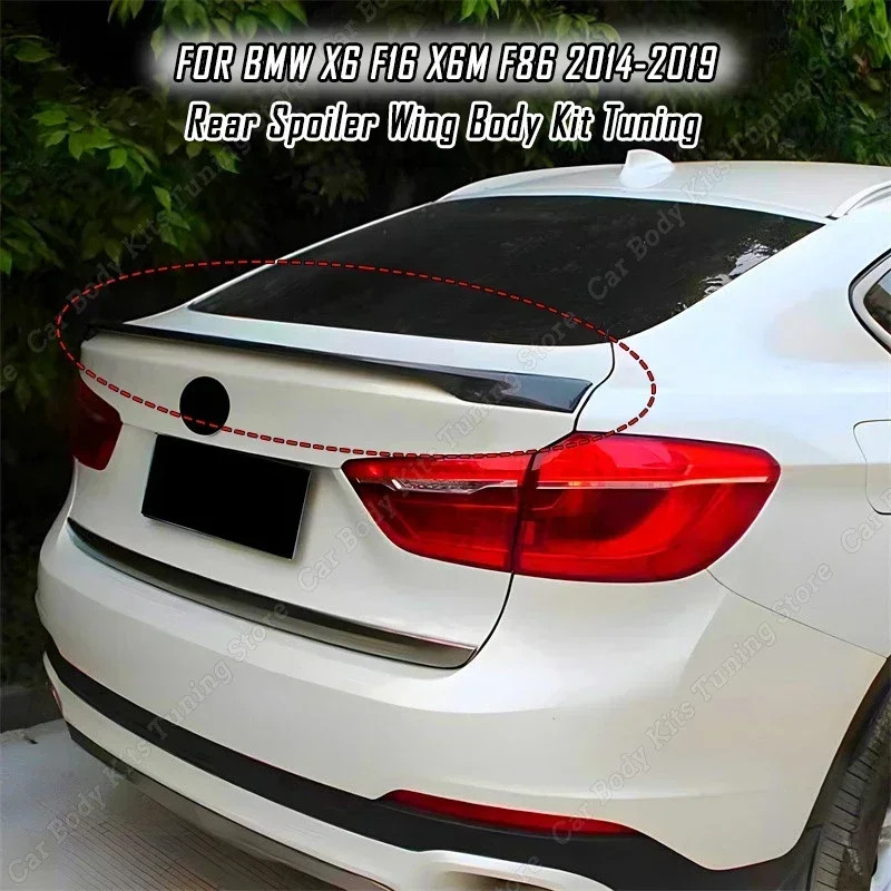 Tail Wing For BMW X6 F16 X6M F86 30d 35i 40i 40i M50i M50d 2014-2019 Car Rear Roof Trunk Spoiler Wi