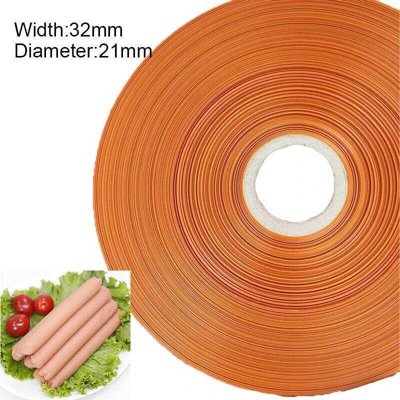 C 10/5Mx32mm Yellow Plastic Sausage Casings For Sausage DIY Shell For Sausage Maker Machine Tools H