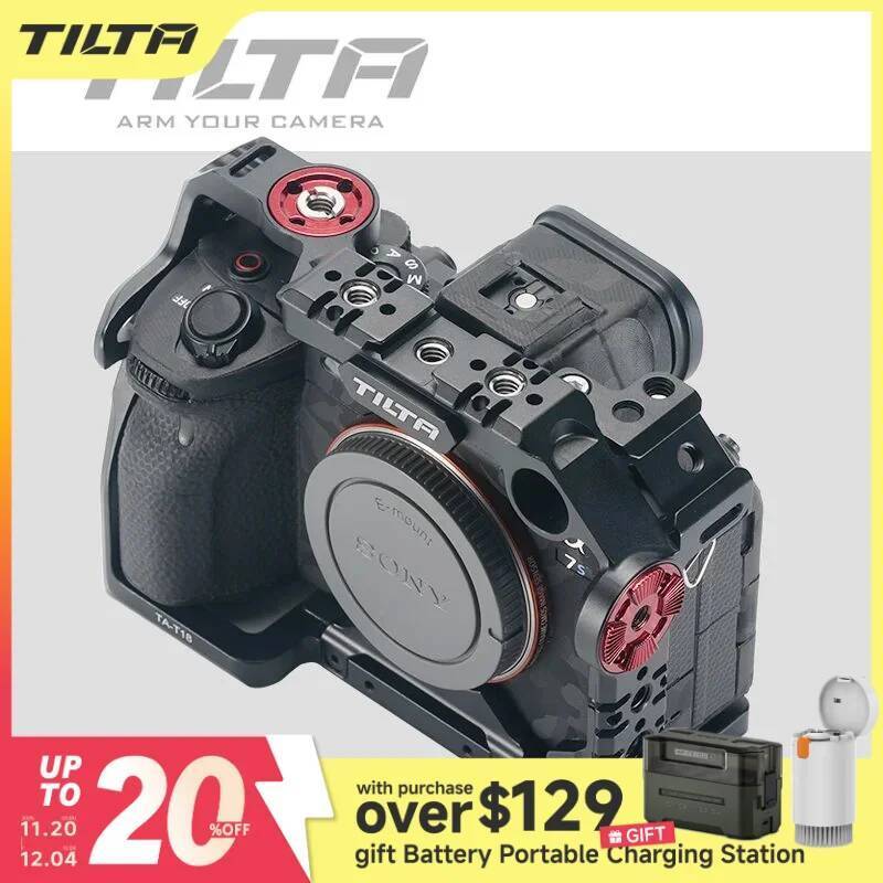 TILTA Sony A7SIII A7S3 กล้องกรง Full Cage ป้องกันกรณีกรงสีดําสําหรับ SONY A7S3