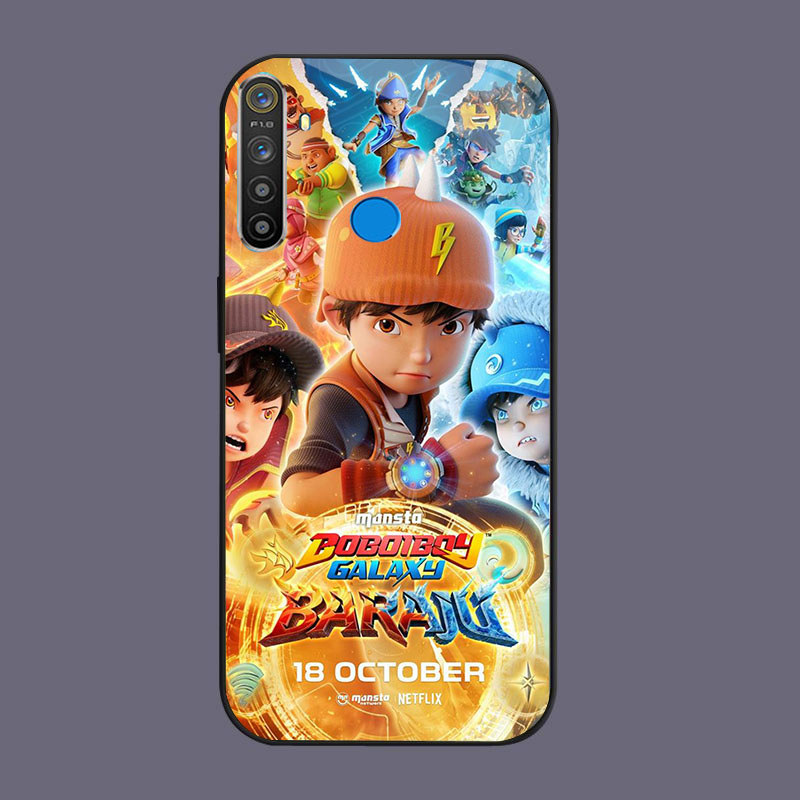 DK-88 Justice Bobiboys Casing GLASS soft frame สีดํา OPPO Realme Narzo Reno F27 20 C65 3 5i 5 20A 7 