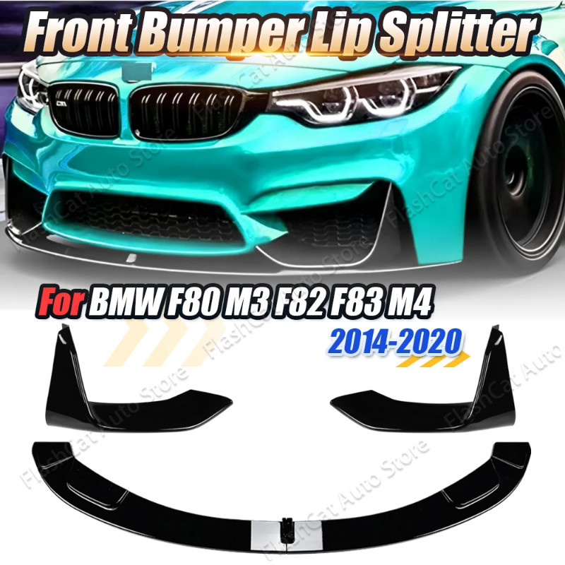 M3 M4 F80 F81 F82 F83 MP Style Car Front Bumper Splitter Lip Fog Diffuser Lamp Cover Canard For BMW