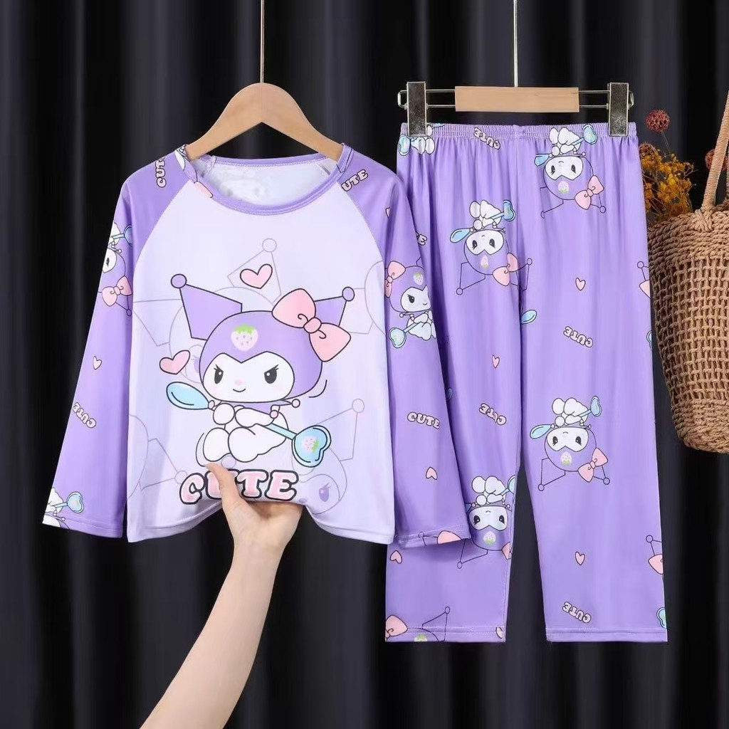 ชุดเด็กแขนยาวรอบคอLoungewear แฟชั่น Eid Mubarak สำหรับเด็กชายและเด็กหญิงวัยรุ่น