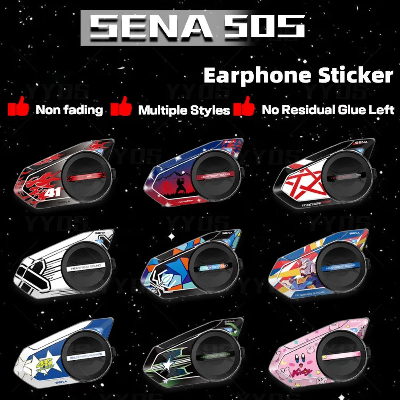 For SENA 50S sena 50 s Motorcycle Bluetooth Headset Box Protection Stickers Colorful Earphone Decor