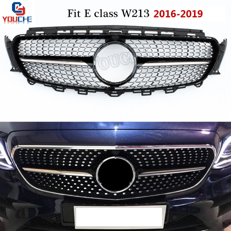 W213 W238 Diamonds Grille Front Bumper Grill Mesh For Mercedes W213 E Class 2016-2019 E350 E300 E40