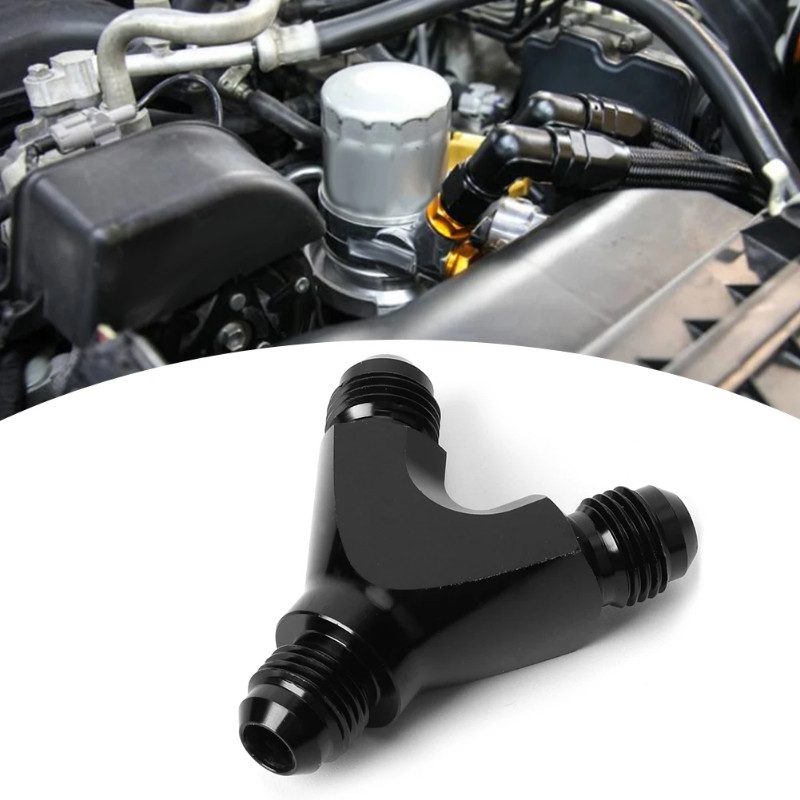3-Way Adapter 3-Way Fitting AN6 Male Connector Aluminum Alloy 3-Way Fitting Adapter Y Type AN6 6AN