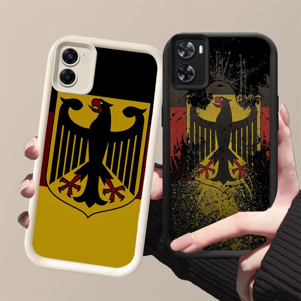 DK-61 DEUTSCHER FOOTBALL BUND ปลอกซิลิโคนสีดําและสีขาวสําหรับ OPPO Realme A36 A57s A76 C33 9i A77s A
