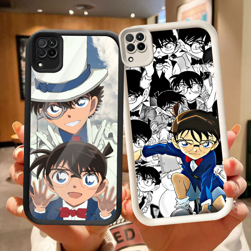 DJ-18 Detective Conan Silicone Casing สีดําและสีขาวสําหรับ Samsung A12 A22 5G