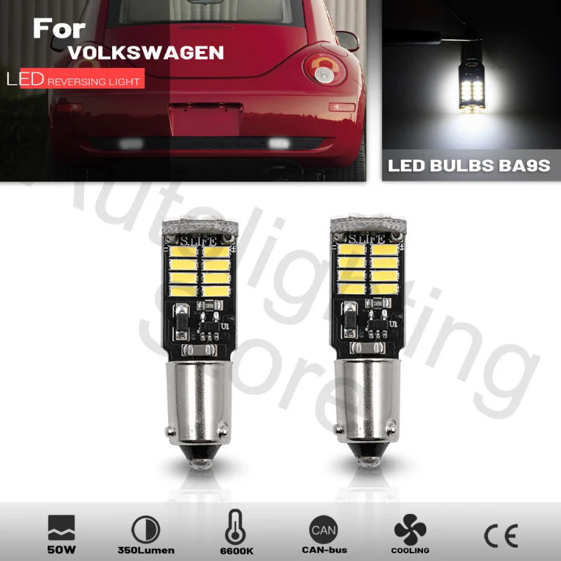2Pc BAY9S 4014 H21W For VW New Beetle Touareg I 7L 02-10 Polo V 6R 6C 2009-2014 LED Reverse Light c