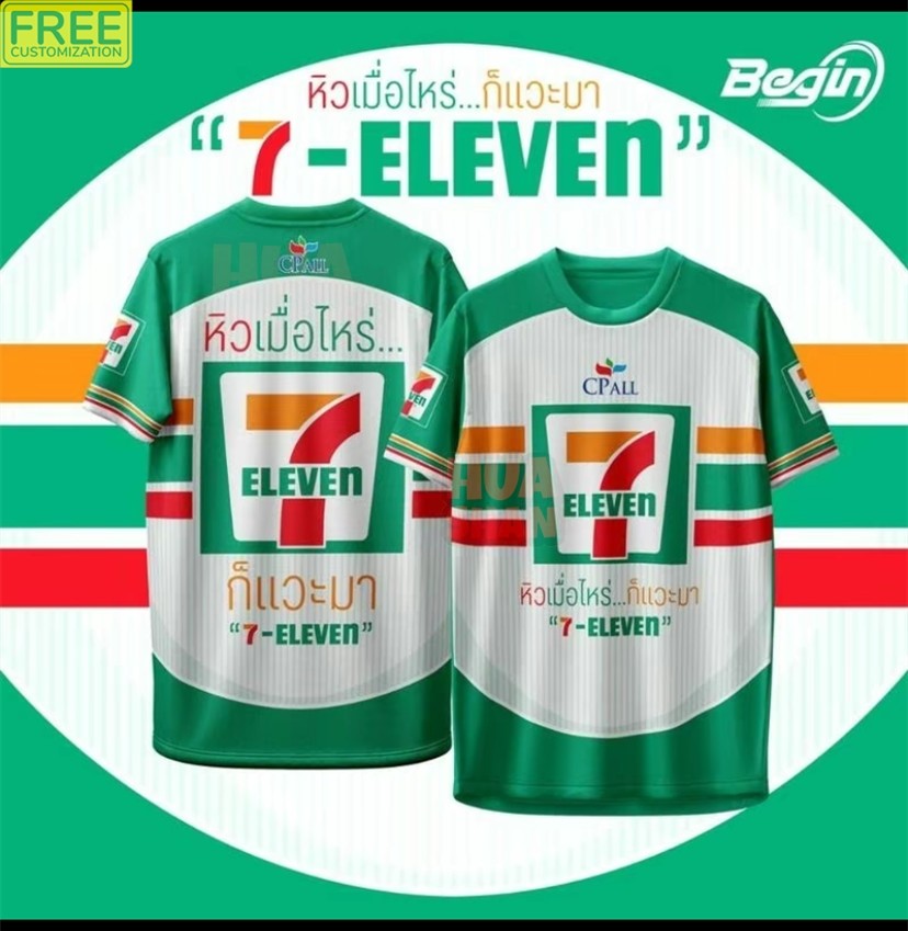 Star Shop Baju Sukan, dengan Corak 7-ELEVEN Clothing Outdoor Sport Tops Demon Slayer Long Sleeve Shi