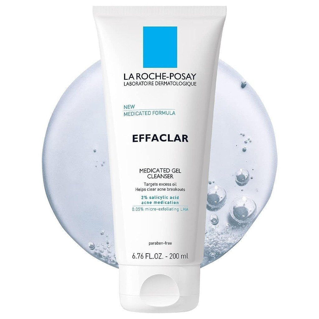ฟิกเกอร์ La Roche-Posay Effaclar Medicated Gel Cleanser, 2% Salicylic Acid Cleanser + LHA + Glyceri