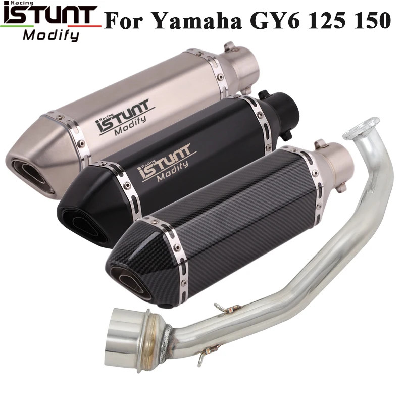 Motorcycle Exhaust Muffler Escape Connection Link Pipe For Yamaha GY6 125 GY6 150 125cc 150CC Full
