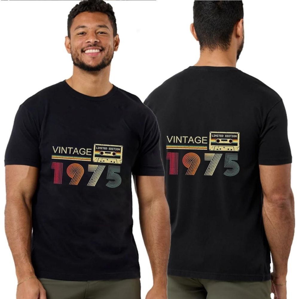 Vintage 1975 T-shirt ของขวัญสำหรับพ่อและสามี