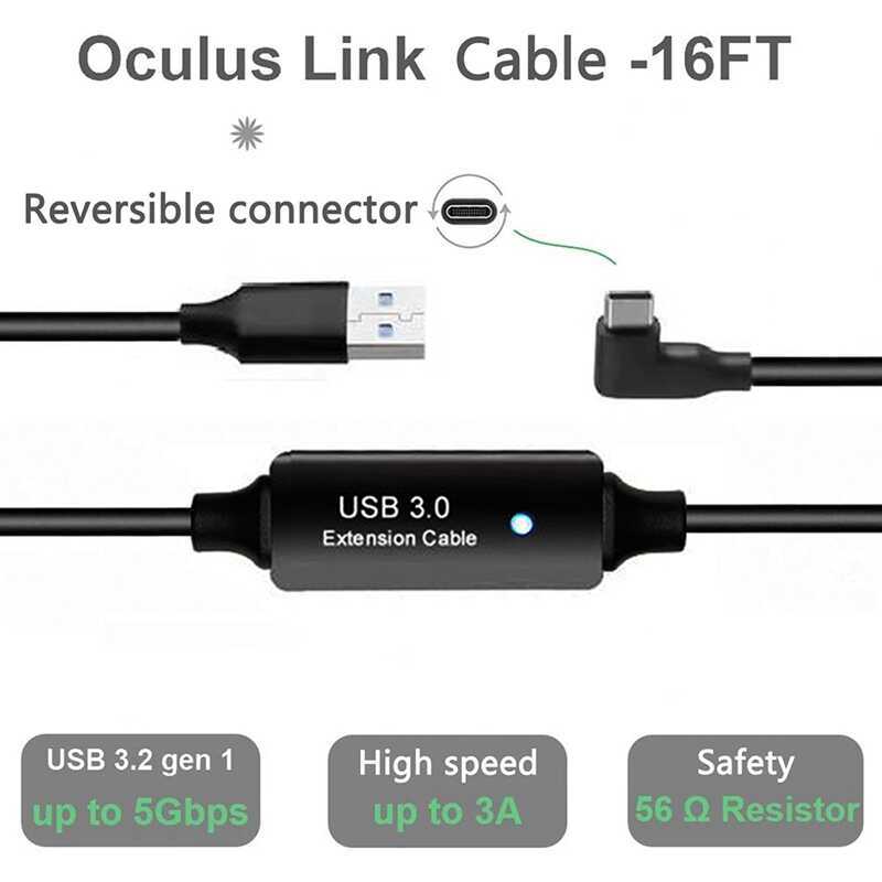 สายเคเบิล 3VR, สายเคเบิลต่อขยายข้อมูล A ถึง Type C VR สําหรับชุดหูฟัง Quest และคอมพิวเตอร์สําหรับเล่