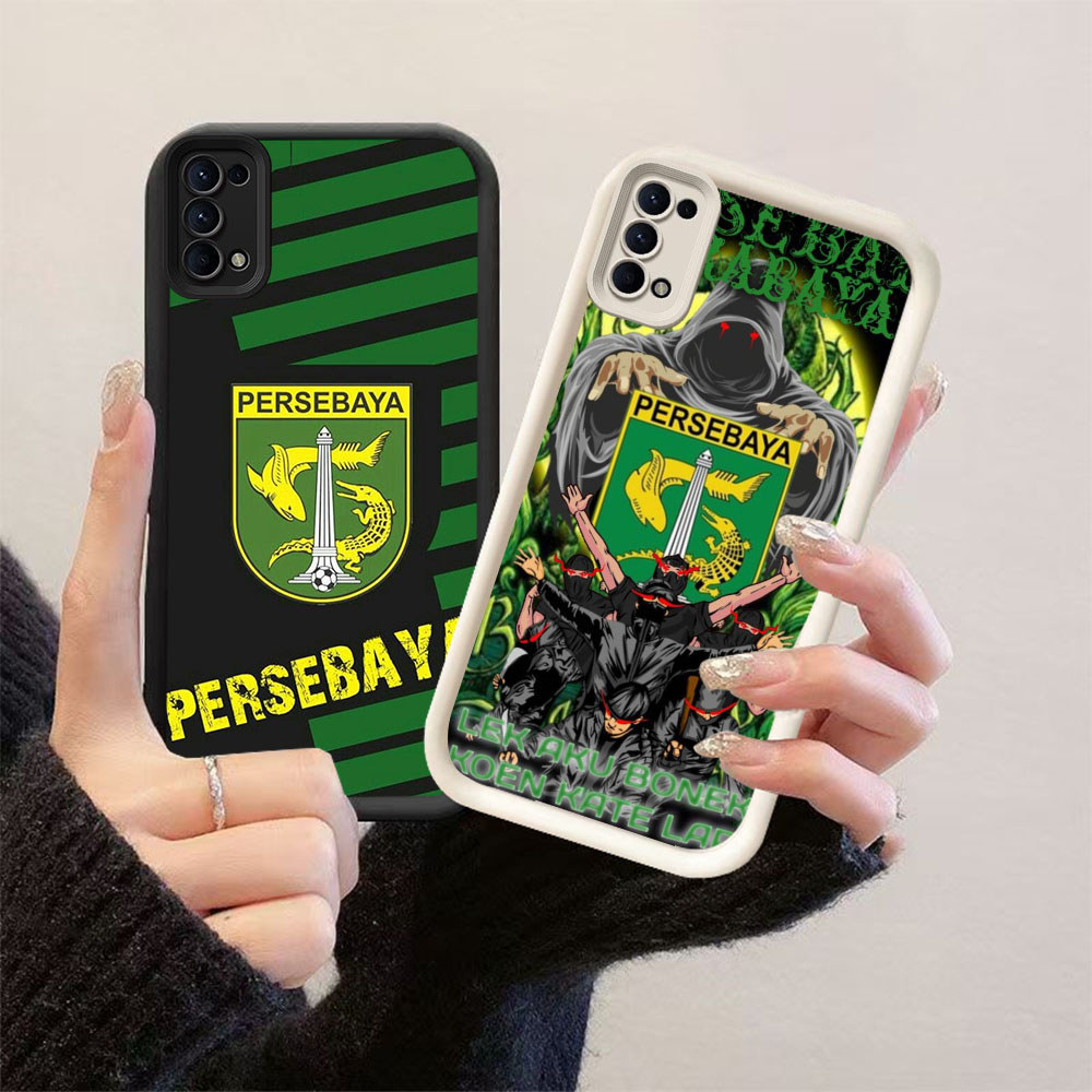 HK-65 Persebaya ปลอกกันกระแทกสําหรับซิลิโคนสีดําและสีขาว OPPO Realme Reno ค้นหา Narzo N63 A5i X3 6 4
