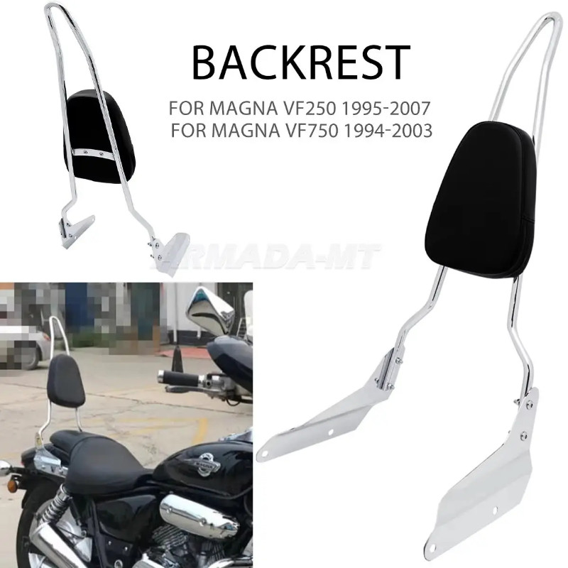 Motorcycle Backrest Sissy Bar Rear Passenger Back Cushion Pad for HONDA Magna VF250 1995-2007 VF750