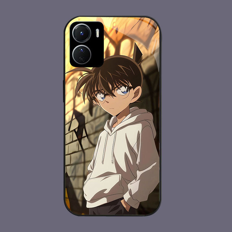 DK-60 Detective Conan Casing GLASS soft frame สีดํา VIVO iQOO Y16 Z9X Y17S Y15S Y15A Y56 Y36i Y01 Y3