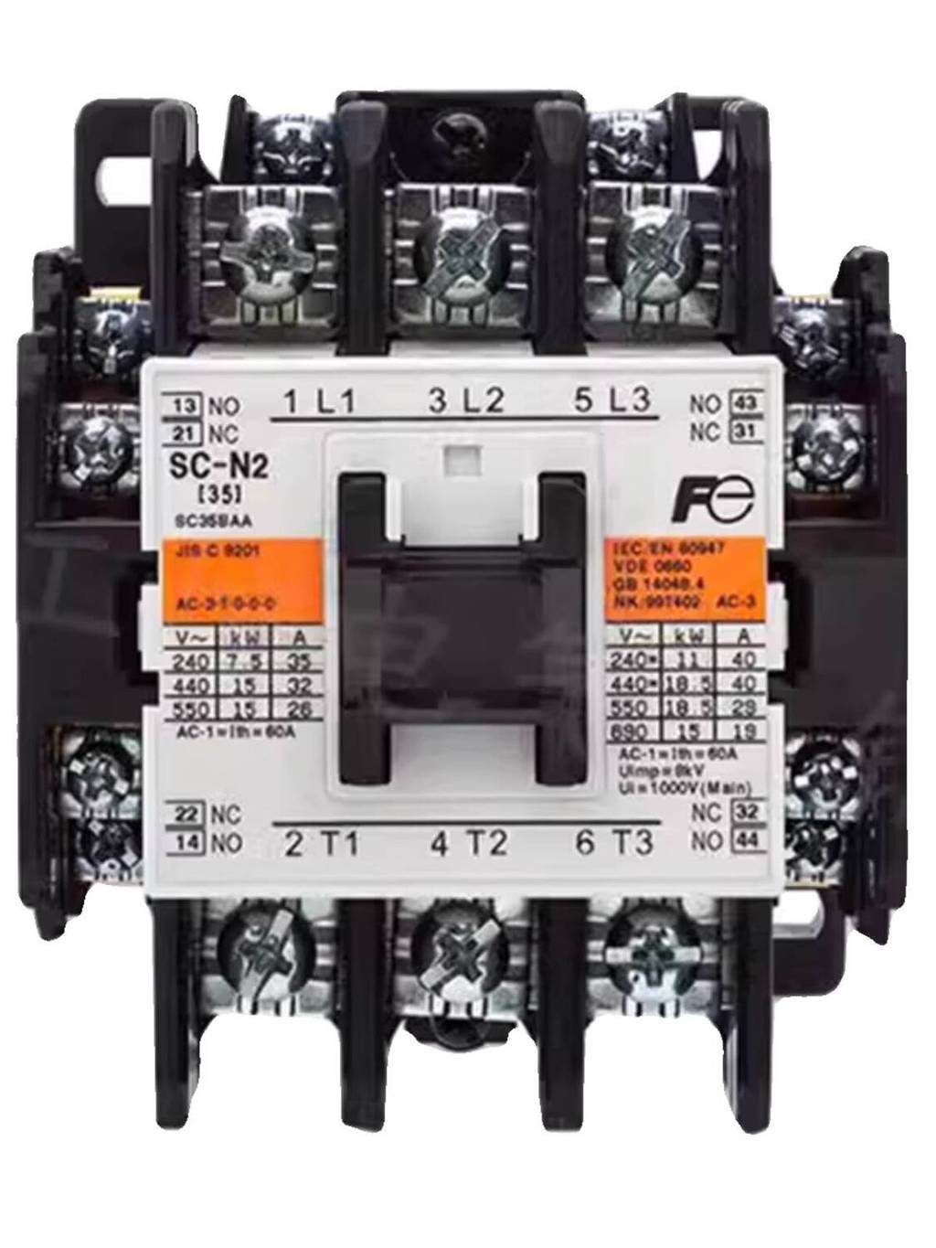 ญี่ปุ่น Fuji SC-N1N2SN3/G AC DC Contactor 24v110V แรงดันไฟฟ้า 220V 380 50A Ann