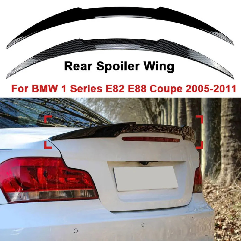 For BMW 1 Series E82 E88 Coupe 2005-2011 Car Tail Wing Fixed Wind Wing Spoiler Roof Trunk Splitter