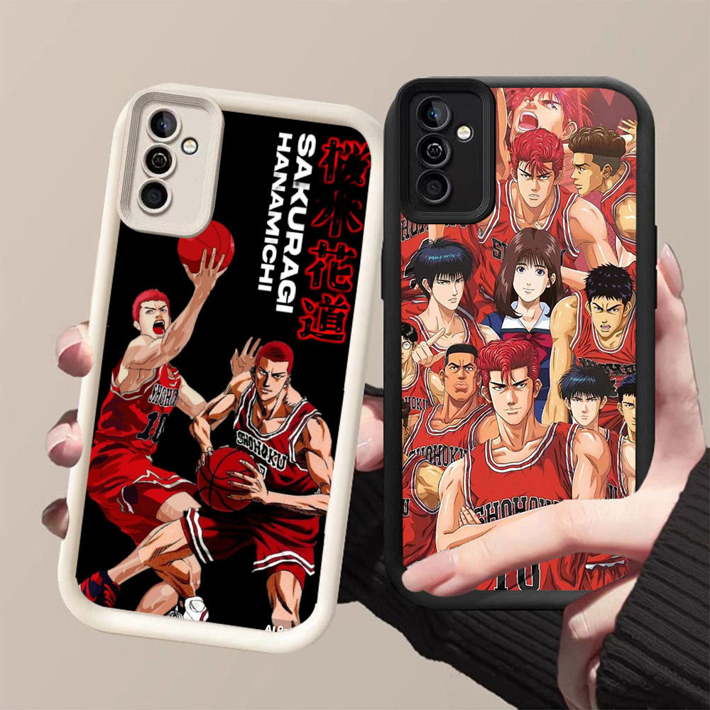 DK-82 อะนิเมะ Slam Dunk ปลอกซิลิโคนสีดําและสีขาวสําหรับ Samsung A35 A34 S25 S24 A24 A17 A26 A25 FE U