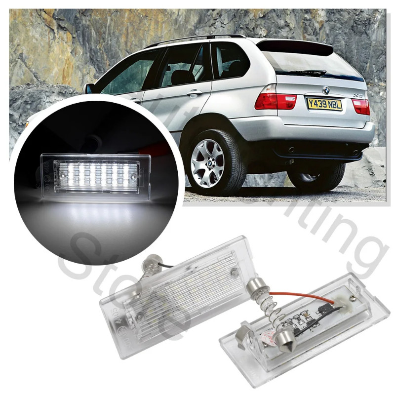 2Pcs Canbus LED Number License Plate Light For BMW E53 X5 2000 2001 2002 2003 2004 -2006 E83 X3 200