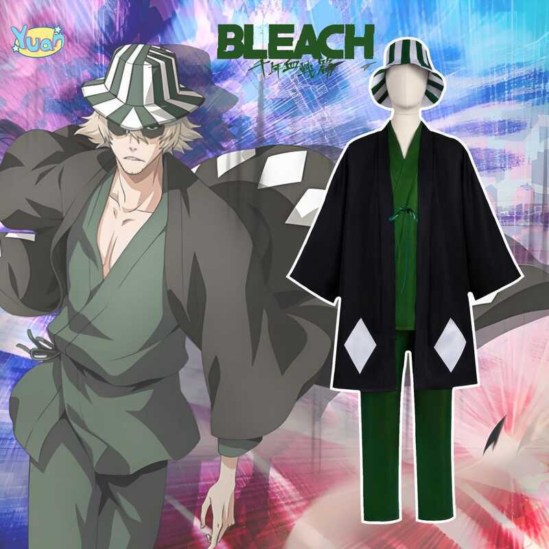 ชุดกิโมโนอะนิเมะเกม Urahara Kisuke สำหรับฮาโลวีน การแต่งตัว cosplay และการแสดง
