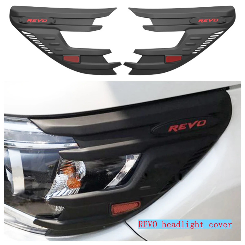 For Toyota Hilux Head Light Cover Headlight Decoration Lamp Hoods Hilux REVO 2015-2020 ABS Body Par