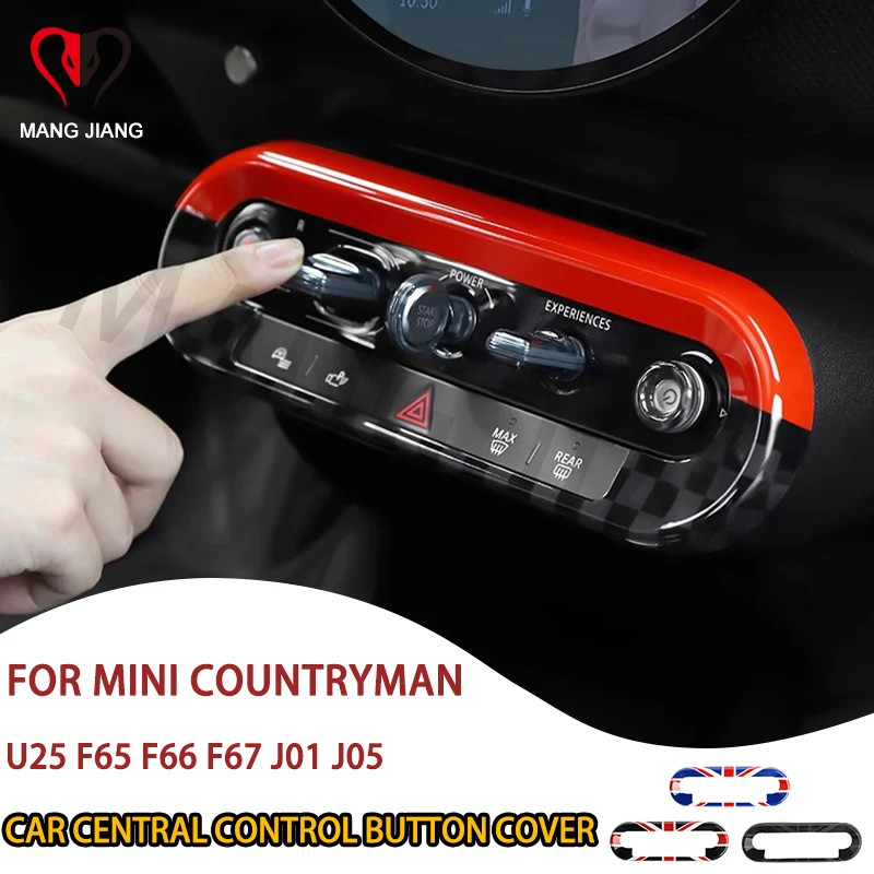 Car Central Control Button Frame Sticker For Mini Countryman U25 F65 F66 F67 Cooper S E SE J01 EV 2