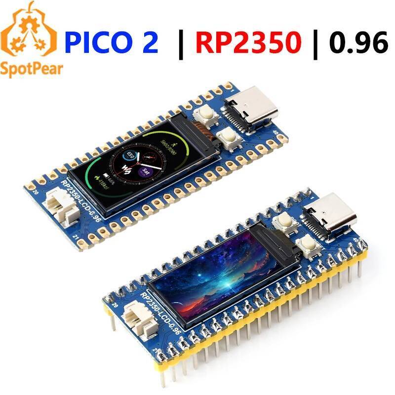 Raspberry Pi Pico 2 RP2350 พร้อมจอแสดงผล LCD 0.96 นิ้ว หน้าจอ 16080 Onboard RP2350A waveshare RP2350