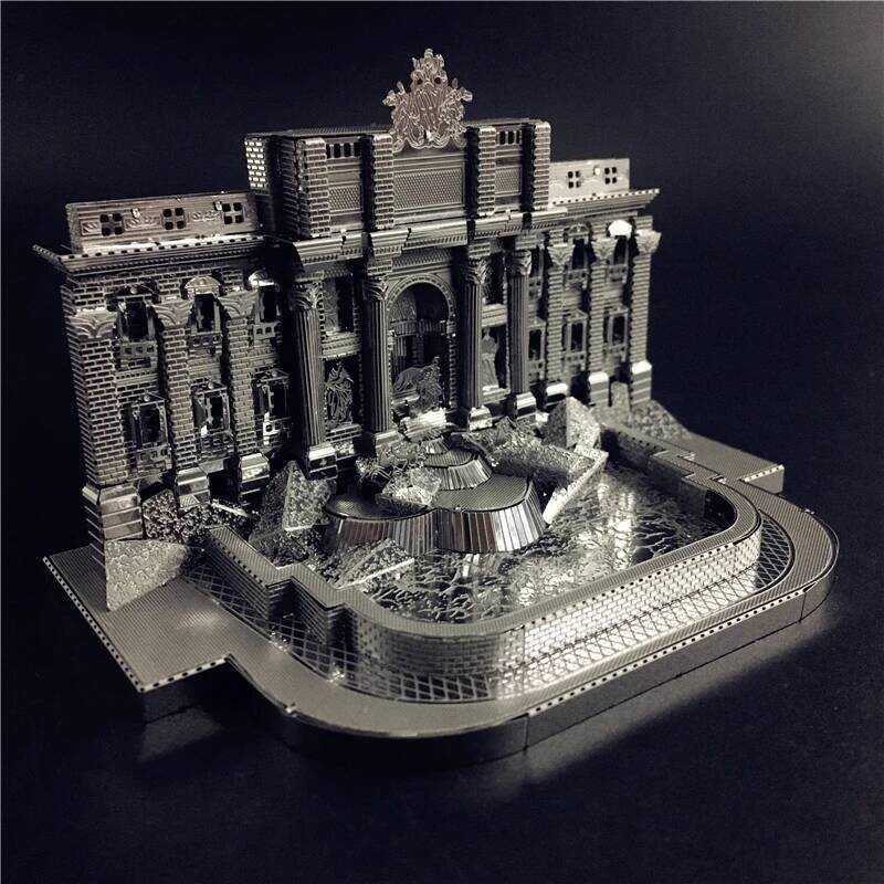 C MMZ MODEL NANYUAN 3D Metal Model Kit Trevi Fountain Building Assembly Model DIY 3D Laser Cut Mode