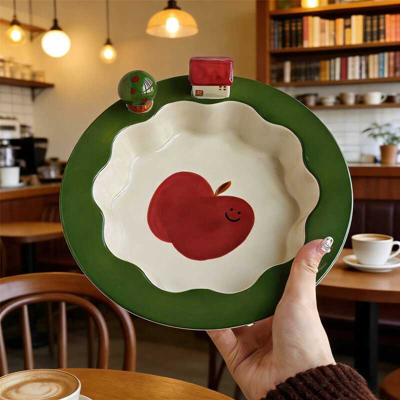 C Ceramic Salad Plate, Creative Design Plate, Pasta Plate