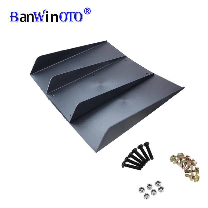 Universal Rear Bumper Diffuser Lip 22" x 21" Black ABS Car Rear   Spoiler Decoration Fin 4 Shark Fi