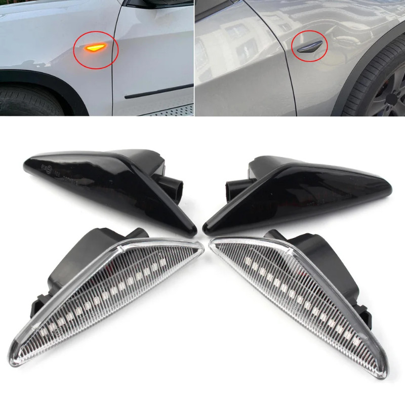 Car 12V Dynamic LED Side Marker Turn Signal Light Lamp For BMW F25 X3 2011-2017 & E70 X5 E71 E72 X6