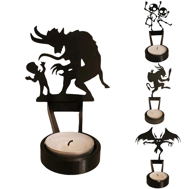 Funny Shadow Candle Holders,Halloween Home Decor Centerpiece Candleholder Tabletop Decorative Candl