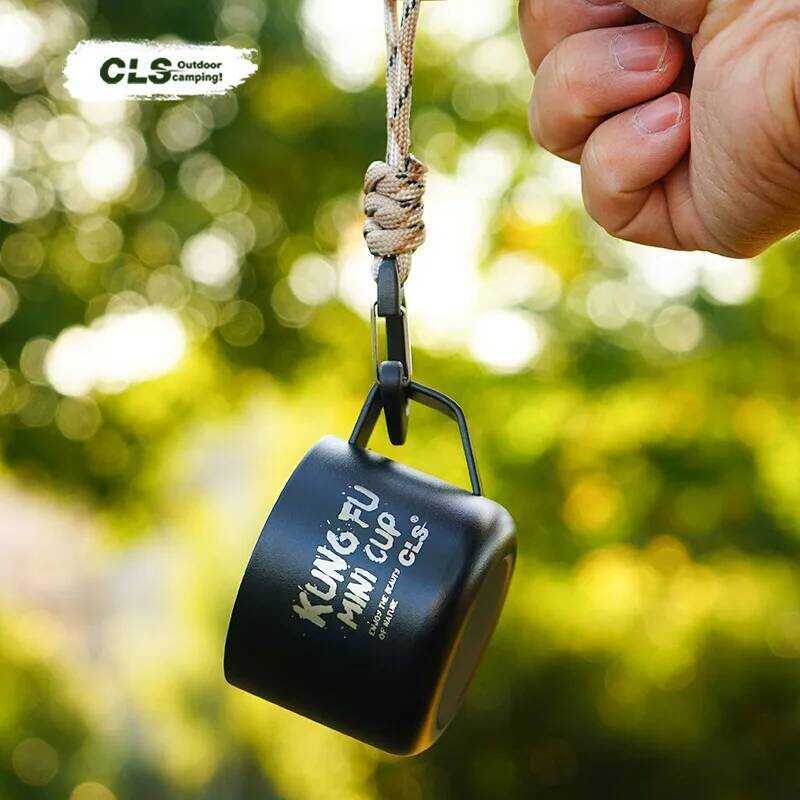 C CLS Camping 304 Stainless Steel Outdoor Cup Mountaineering 80Ml Wine Water Double Coffee Camping