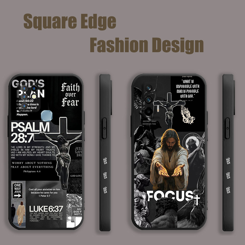 เคสสําหรับ iPhone 17 PRO MAX 17 AIR Bible Verse JESUS God Aesthetic ZDK03 เคสโทรศัพท์ขอบสี่เหลี่ยม