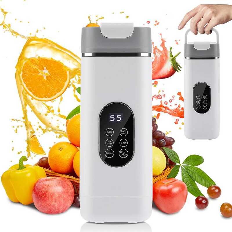 C Portable Electric Blender Rechargeable Juicer Hand Blender 12 Blades Crushed Ice 420Ml Cup Fruit